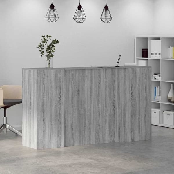 vidaXL receptionsskranke 180x50x103,5 cm konstrueret træ grå sonoma