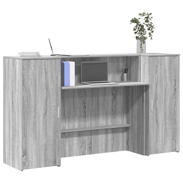 vidaXL receptionsskranke 180x50x103,5 cm konstrueret træ grå sonoma