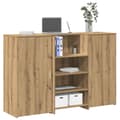 Miniatyrbillede 2 af 11: vidaXL receptionsskranke 155x50x103,5 cm konstrueret træ kunsteg