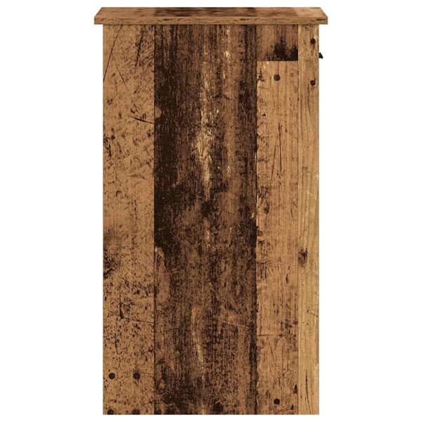 vidaXL Datatårnstativ med skuff gammelt tre 35x45x77 cm