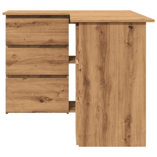 vidaXL Hjørnepult artisan eik 145x100x76 cm konstruert tre