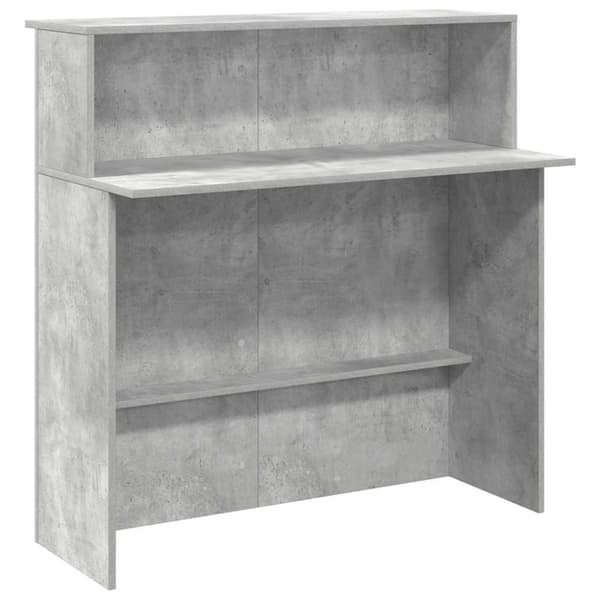 vidaXL Vastaanottopöytä betoni harmaa 100x50x103,5 cm suunniteltu puu