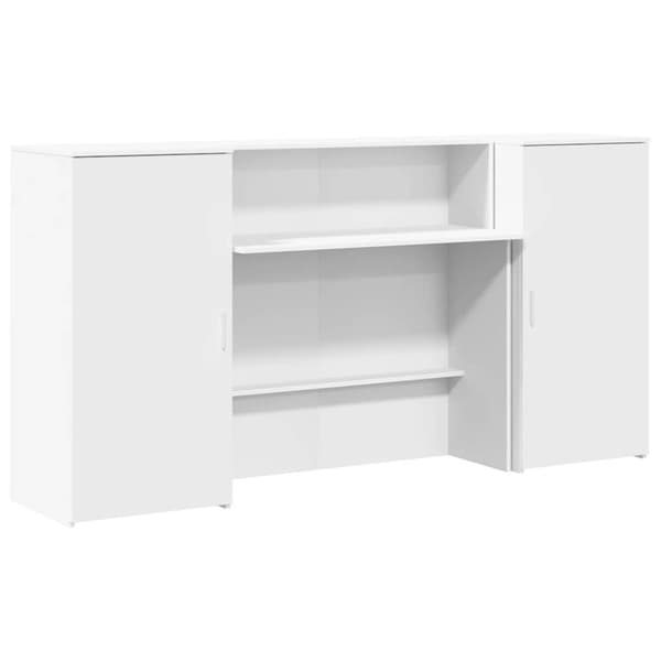 vidaXL Receptionsdisk vit 200x50x103,5 cm konstruerat trä