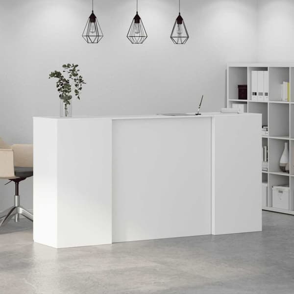 vidaXL Receptionsdisk vit 200x50x103,5 cm konstruerat trä