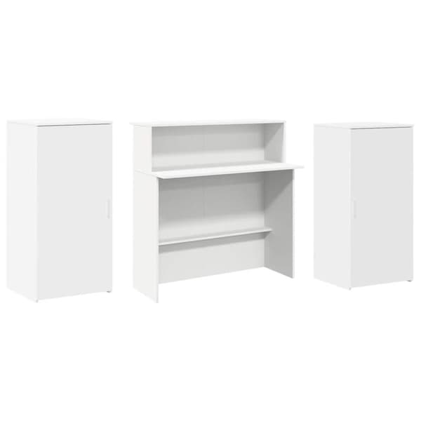 vidaXL Receptionsdisk vit 200x50x103,5 cm konstruerat trä