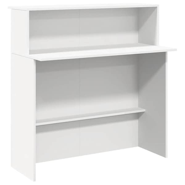 vidaXL Receptionsdisk vit 200x50x103,5 cm konstruerat trä