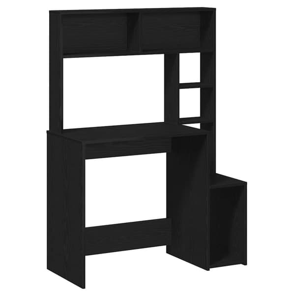 vidaXL Skrivebord med hyller svart 100x45x140 cm konstruert tre