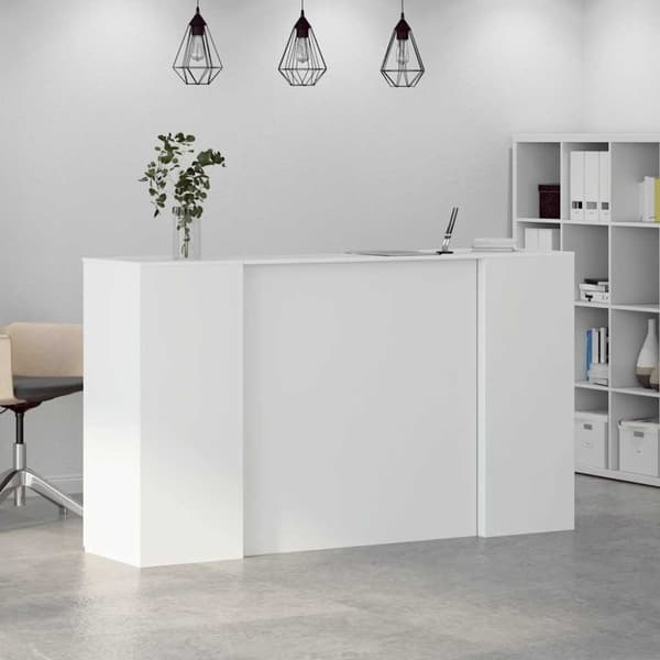 vidaXL Resepsjonspult hvit 180x50x103,5 cm konstruert tre