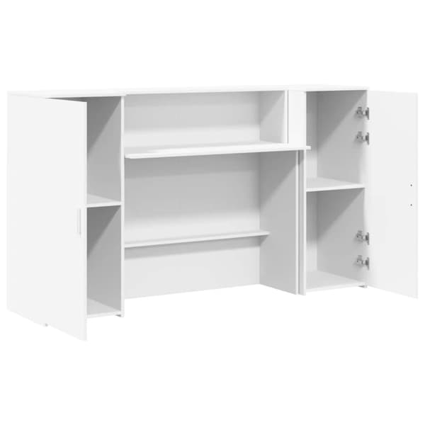 vidaXL Resepsjonspult hvit 180x50x103,5 cm konstruert tre