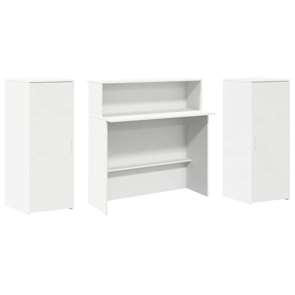 vidaXL Resepsjonspult hvit 180x50x103,5 cm konstruert tre