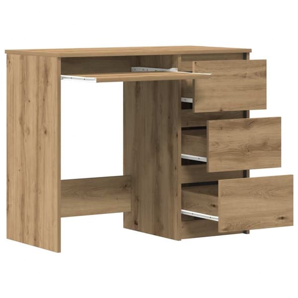 vidaXL Skrivbord artisan ek 90x45x76 cm konstruerat trä