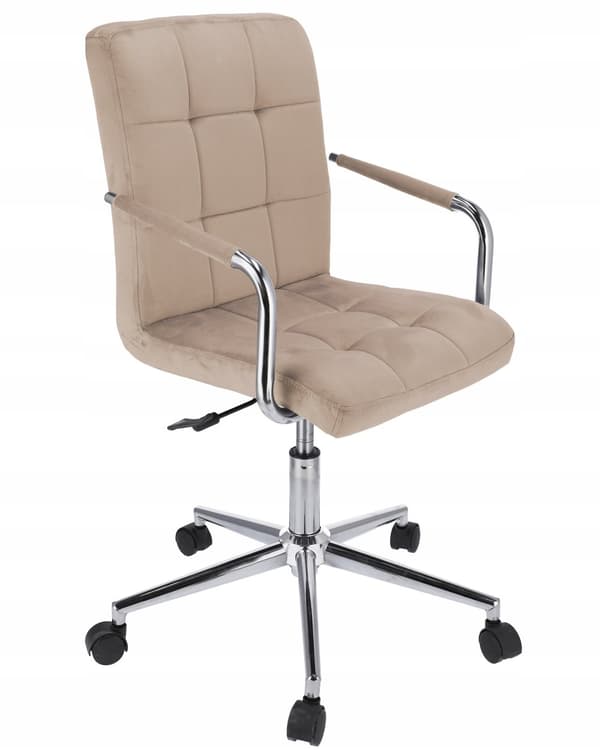 QUATRO beige fløjlsstol