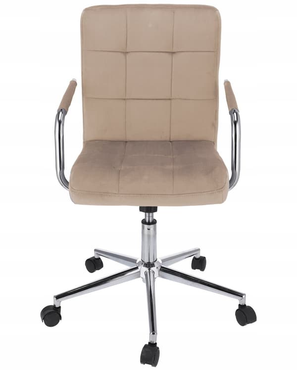QUATRO beige fløjlsstol