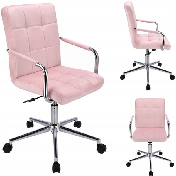 QUATRO pink fløjlsstol