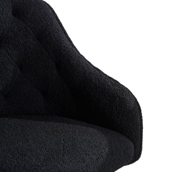 Rootz Teddy Velvet Kontorstol Sort - Ergonomisk skrivebordsstol - Drejestol - Justerbar højde - 56,48 cm x 52,98 cm x 90,5 cm