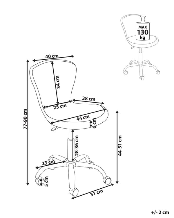 Skrivebordsstol Hvid Kunst Pels Stol med Hjul til Kontor Moderne Drejestol Ergonomisk Design Kontorstol uden Armlæn