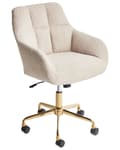 Miniatyrbilde 4 av 11: Kontorstol Beige Teddystoff Polyester Svart metallramme Svingbar Justerbar Moderne stil Kontormøbler