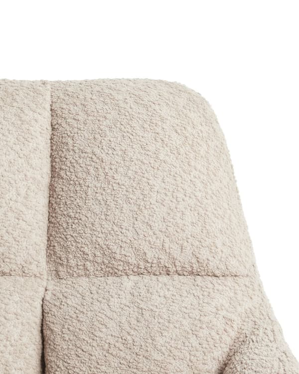 Kontorstol Beige Teddystoff Polyester Svart metallramme Svingbar Justerbar Moderne stil Kontormøbler
