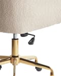 Miniatyrbilde 9 av 11: Kontorstol Beige Teddystoff Polyester Svart metallramme Svingbar Justerbar Moderne stil Kontormøbler