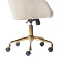 Miniatyrbilde 10 av 11: Kontorstol Beige Teddystoff Polyester Svart metallramme Svingbar Justerbar Moderne stil Kontormøbler
