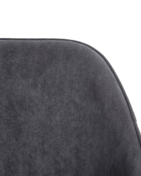 Kontorstol Mørkegråt fløjl Justerbar højde Drejefunktion Metalben Moderne og glamourøs stil Kontor