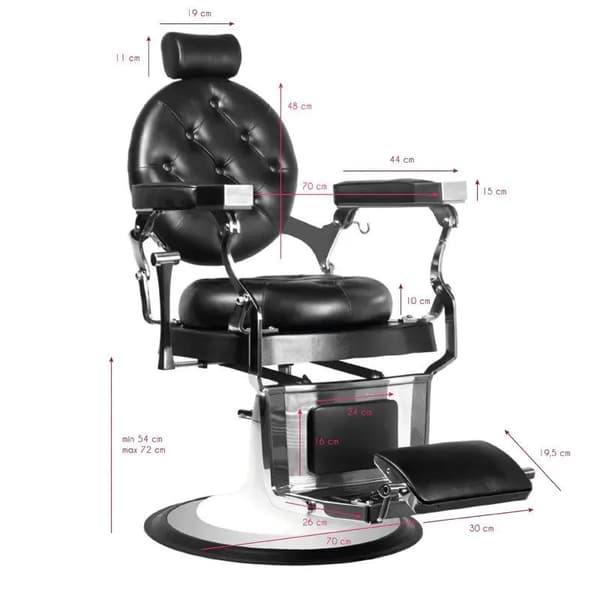 Activeshop Gabbiano barberstol Emperor sort