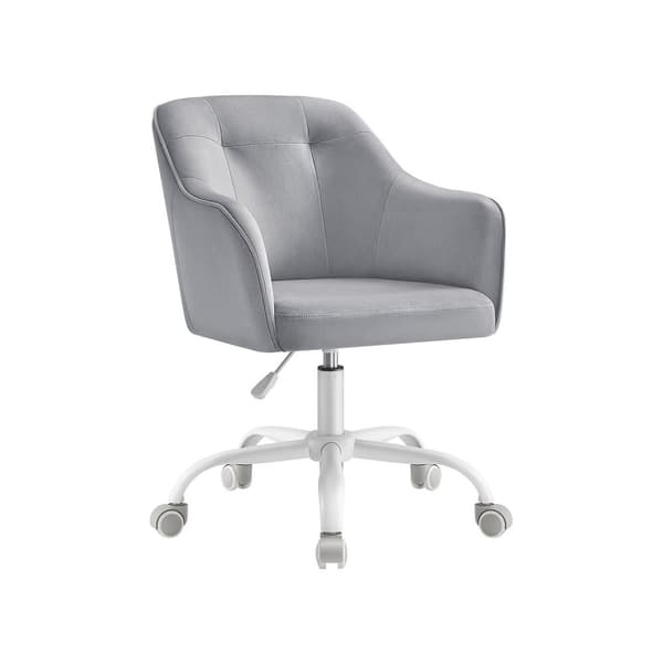 Fløjlkontorstol, højde-justerbar cappuccino beige sky hvid