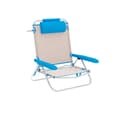 Miniatyrbild 1 av 2: Marbueno Hopfällbar Stol 5 Positioner Aluminium med Kudde Beige/Blå Strand och Pool 61X68X82 cm 10172