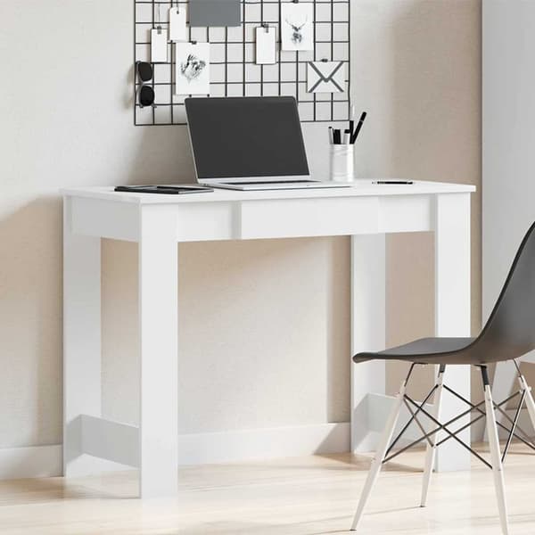 vidaXL Skrivbord vit 100x45x75 cm konstruerat trä