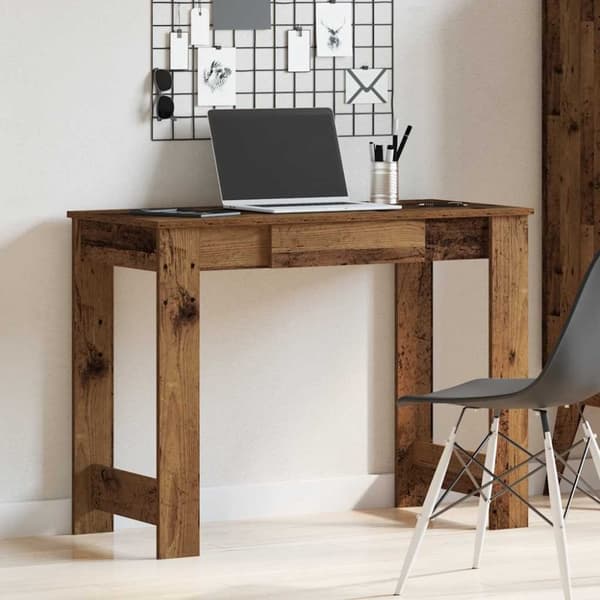 vidaXL Skrivebord gammelt tre 100x45x75 cm konstruert tre