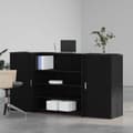 Miniatyrbilde 4 av 11: vidaXL Resepsjonspult svart eik 200x50x103,5 cm konstruert tre