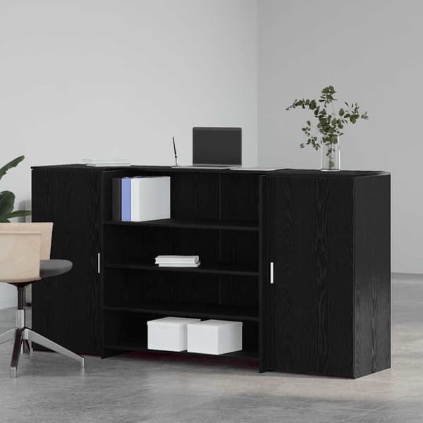 vidaXL Resepsjonspult svart eik 200x50x103,5 cm konstruert tre