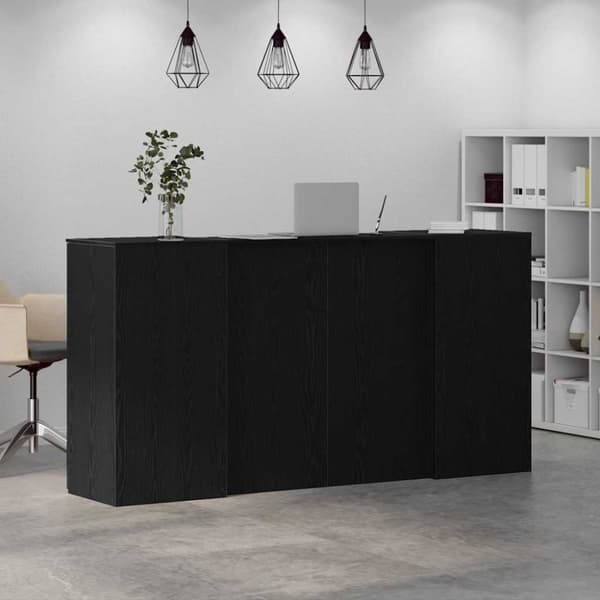 vidaXL Resepsjonspult svart eik 200x50x103,5 cm konstruert tre