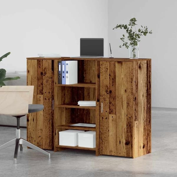 vidaXL Resepsjonspult gammelt tre 135x50x103,5 cm konstruert tre