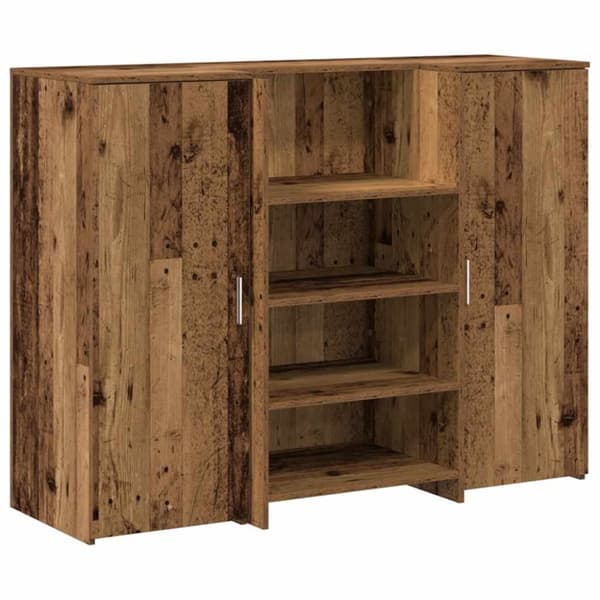 vidaXL Resepsjonspult gammelt tre 135x50x103,5 cm konstruert tre