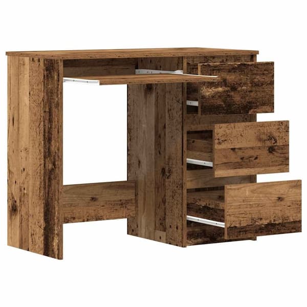 vidaXL skrivebord 90x45x76 cm konstrueret træ gammelt trælook