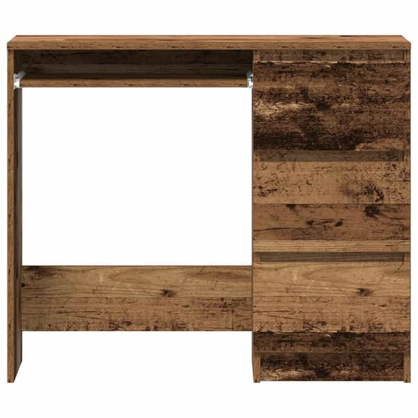 vidaXL skrivebord 90x45x76 cm konstrueret træ gammelt trælook