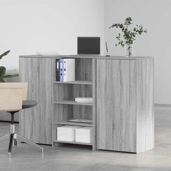 vidaXL Receptionsdisk grå sonoma 155x50x103,5 cm konstruerat trä