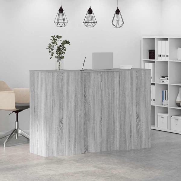 vidaXL Receptionsdisk grå sonoma 155x50x103,5 cm konstruerat trä