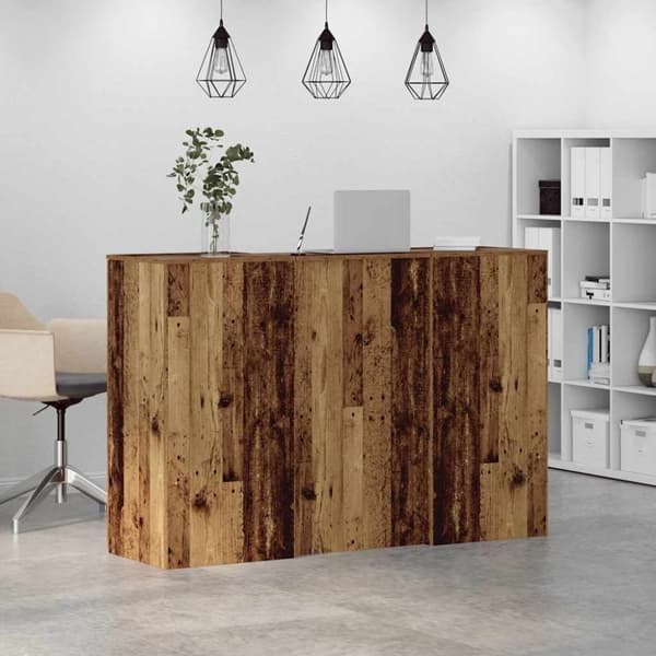 vidaXL Resepsjonspult gammelt tre 155x50x103,5 cm konstruert tre