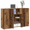 Miniatyrbilde 2 av 11: vidaXL Resepsjonspult gammelt tre 155x50x103,5 cm konstruert tre
