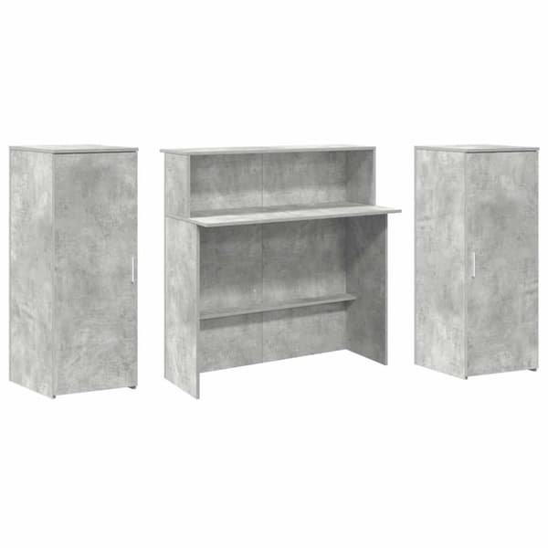 vidaXL Receptionsdisk betonggrå 180x50x103,5 cm konstruerat trä