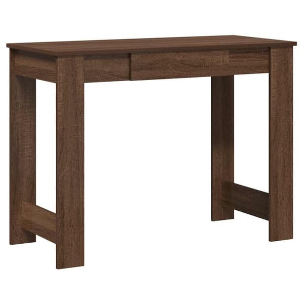 vidaXL Skrivbord brun ek 100x45x75 cm konstruerat trä