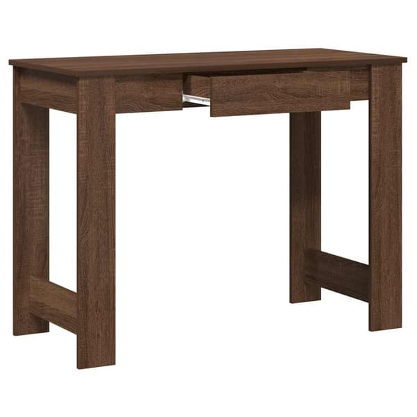 vidaXL Skrivbord brun ek 100x45x75 cm konstruerat trä