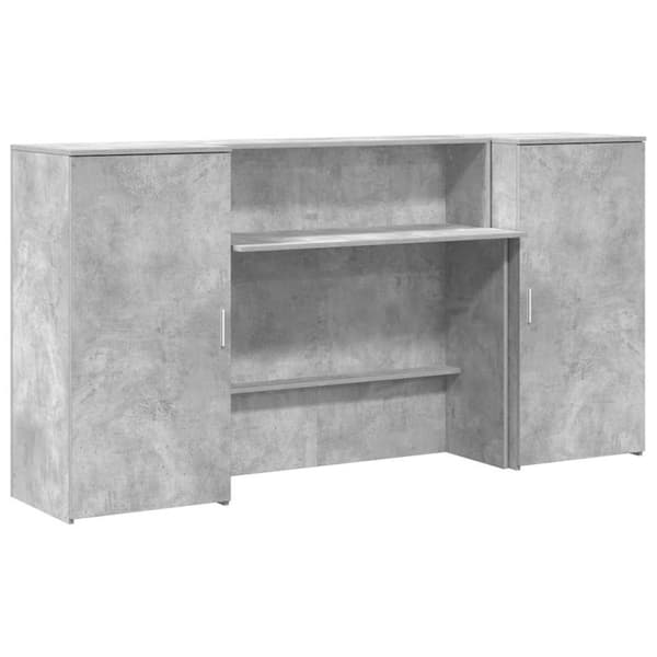 vidaXL Resepsjonspult betonggrå 200x50x103,5 cm konstruert tre