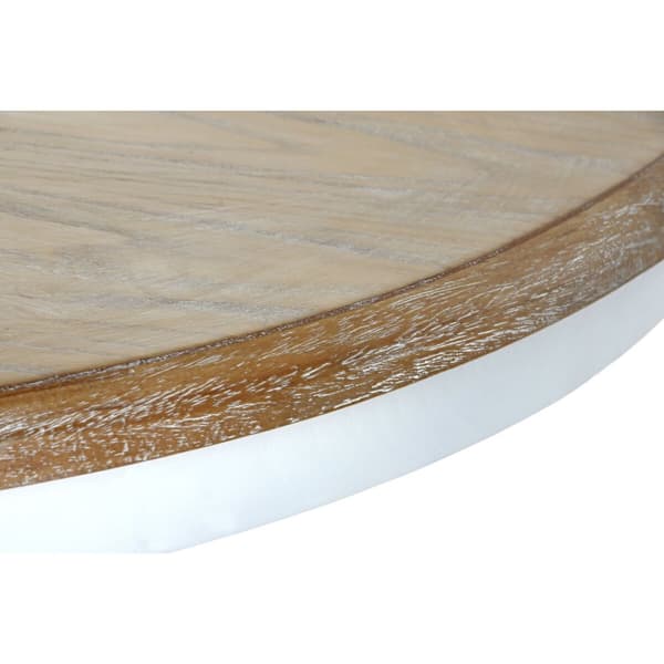 Middagsbord Home ESPRIT Hvit Naturell Treverk i alm 120 x 120 x 76 cm
