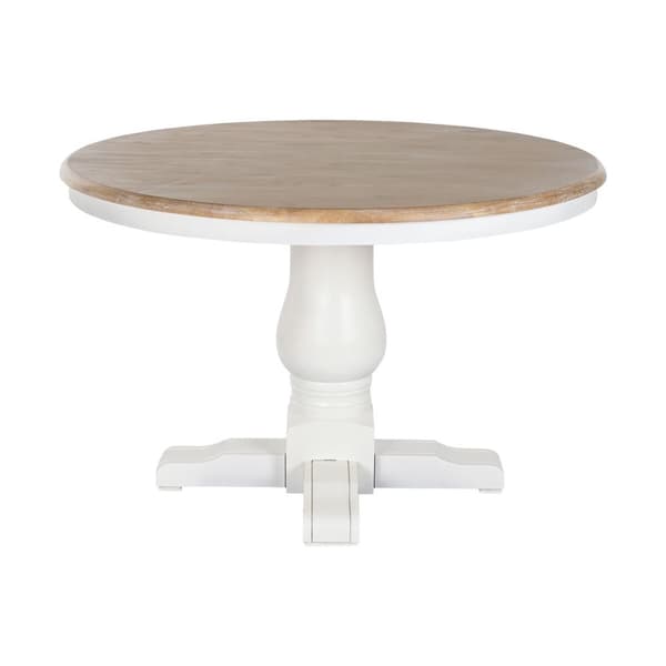 Middagsbord Home ESPRIT Hvit Naturell Treverk i alm 120 x 120 x 76 cm