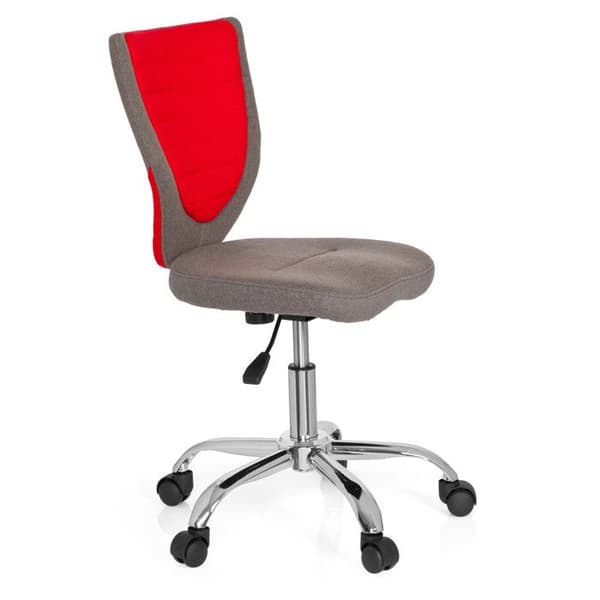 Kontorsstol för barn / Kontorsstol för barn KIDDY COMFORT grått/rött tyg hjh OFFICE