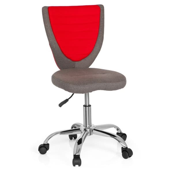 Kontorsstol för barn / Kontorsstol för barn KIDDY COMFORT grått/rött tyg hjh OFFICE