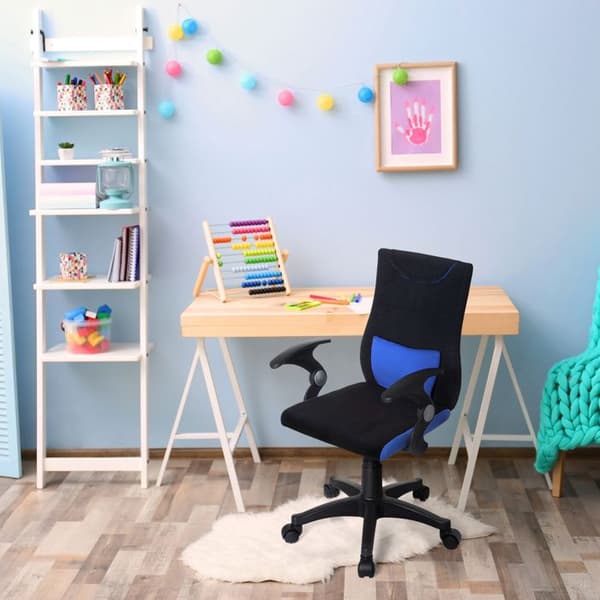 Snurrstol för barn - hjh OFFICE - KIDDY PRO AL - Svart/Blå - Tyg
